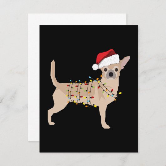 Chihuahua Holiday Weihnachtslicht Dankeskarte (Vorne/Hinten)