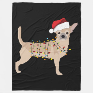 Chihuahua Holiday Weihnachtslicht Fleecedecke