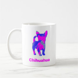 Chihuahua Hot Pink & Blue Silhouette Dog White Kaffeetasse