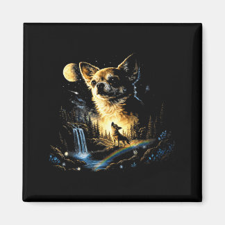 Chihuahua howling to the moon vintage funny magnet