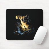 Chihuahua howling to the moon vintage funny mousepad (Mit Mouse)