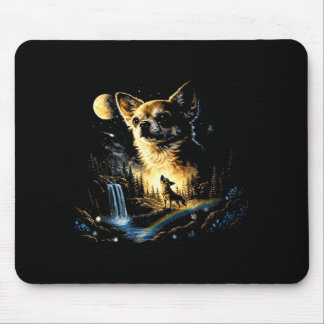 Chihuahua howling to the moon vintage funny mousepad