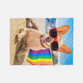 Chihuahua Hund am Strand Fleecedecke (Vorderseite (Horizontal))