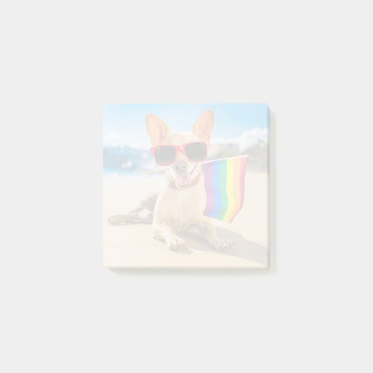 Chihuahua Hund am Strand Post-it Klebezettel (Vorderseite)