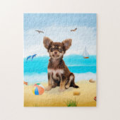 Chihuahua-Hund am Strand Puzzle (Vertikal)