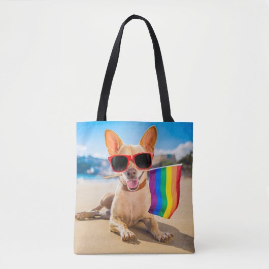 Chihuahua Hund am Strand Tasche (Vorderseite)