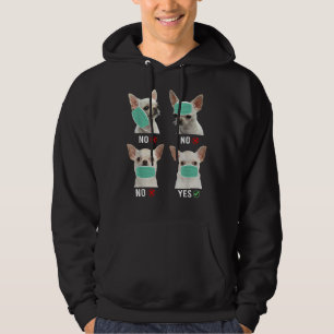 Chihuahua Hund auf dem richtigen Weg, um Maske Fun Hoodie