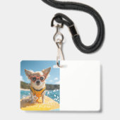 Chihuahua-Hund Ausweis (Vorderseite mit Lanyard)