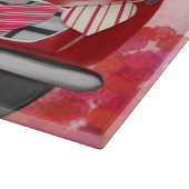 Chihuahua Hund Auto mit Herz Valentins Schneidebrett (Ecke)