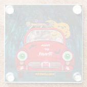 Chihuahua Hund Autofahren Auto Beängstigend Hallow Glasuntersetzer (Rückseite)