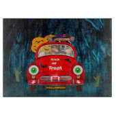 Chihuahua Hund Autofahren Auto Beängstigend Hallow Schneidebrett (Vorderseite)