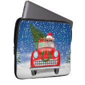 Chihuahua Hund Autofahren Auto im Schnee Weihnacht Laptopschutzhülle (Vorne Rechts)