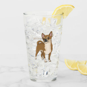 Chihuahua-Hund Cartoon-Illustration Glas
