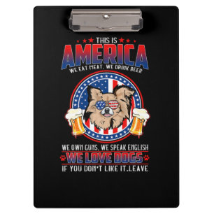 Chihuahua Hund dieses Amerika 4. Juli Klemmbrett