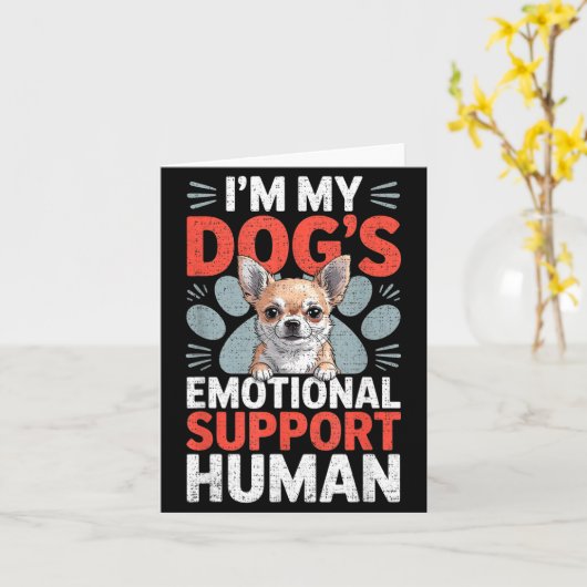 Chihuahua-Hund emotionale Unterstützung Mensch  Karte (Gelbe Blume)