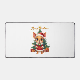 Chihuahua Hund Frohe Weihnachten Schreibtischunterlage