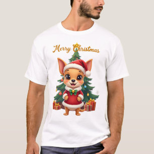 Chihuahua-Hund Frohe Weihnachten T-Shirt