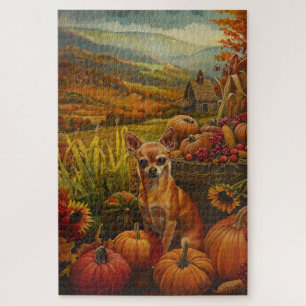 Chihuahua-Hund Herbsternte Erntedankfest  Puzzle