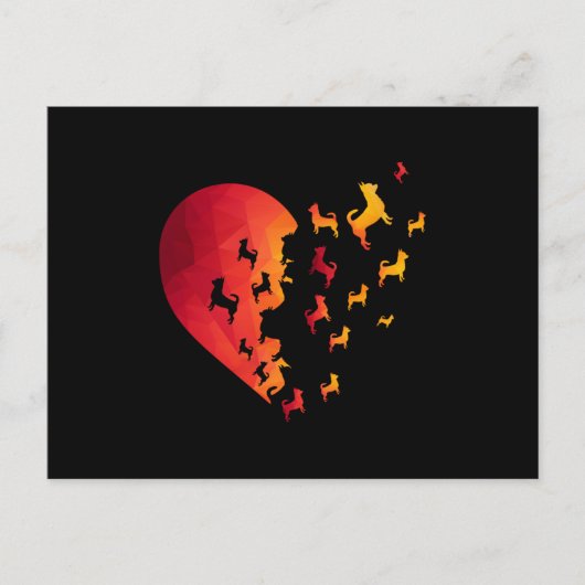 Chihuahua Hund Herz Shirt Funny Animal Graphic T-S Postkarte (Vorderseite)