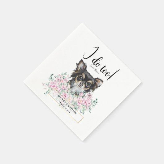 Chihuahua Hund Hochzeitcocktail Napkins Serviette (Ecke)