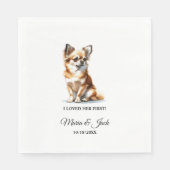 Chihuahua Hund ich liebte ihre erste Hochzeit Serviette (Vorderseite)