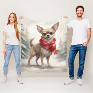 Chihuahua-Hund im Schnee Weihnachten Fleecedecke