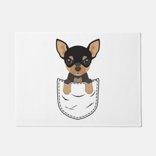Chihuahua-Hund in Pocket Fußmatte (Vorderseite)