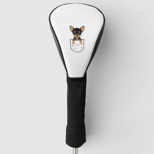 Chihuahua-Hund in Pocket Golf Headcover (Vorderseite)