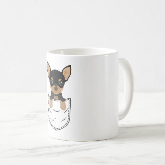 Chihuahua-Hund in Pocket Kaffeetasse (VorderseiteRechts)