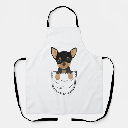 Chihuahua-Hund in Pocket Schürze (Vorderseite)