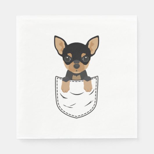 Chihuahua-Hund in Pocket Serviette (Vorderseite)