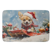 Chihuahua Hund in Sledge Let it Schnee Weihnachten Badematte (Vorderseite)