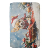 Chihuahua Hund in Sledge Let it Schnee Weihnachten Badematte (Vorderseite Vertikal)