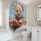 Chihuahua Hund in Sledge Let it Schnee Weihnachten Duschvorhang (Beispiel)
