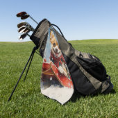 Chihuahua Hund in Sledge Let it Schnee Weihnachten Golfhandtuch (Gras)