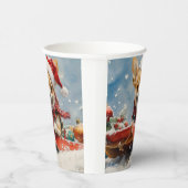 Chihuahua Hund in Sledge Let it Schnee Weihnachten Pappbecher (Rechts)