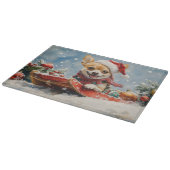 Chihuahua Hund in Sledge Let it Schnee Weihnachten Schneidebrett (Ecke)