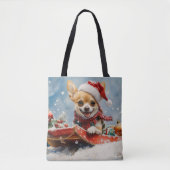 Chihuahua Hund in Sledge Let it Schnee Weihnachten Tasche (Vorderseite)