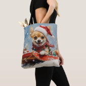 Chihuahua Hund in Sledge Let it Schnee Weihnachten Tasche (Von Nahem)