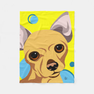 Chihuahua Hund kidscht Blanken Fleecedecke