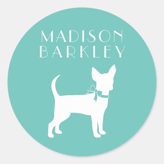 Chihuahua Hund Klassischer Rundsticker Runder Aufkleber (Vorderseite)