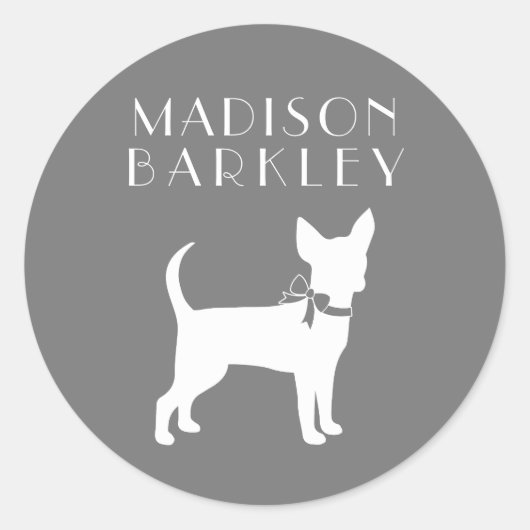 Chihuahua Hund Klassischer Rundsticker Runder Aufkleber (Vorderseite)