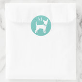 Chihuahua Hund Klassischer Rundsticker Runder Aufkleber (Tasche)