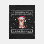 Chihuahua Hund liebt Männer Frauen Santa Ugly Xmas Fleecedecke (Vorderseite)