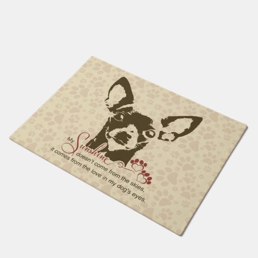 Chihuahua-Hund mein Sonnenschein Fußmatte (Schrägansicht)