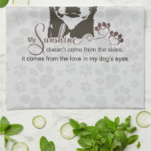 Chihuahua Hund mein Sonnenschein-Grau-Handtuch Geschirrtuch (Gefaltet)