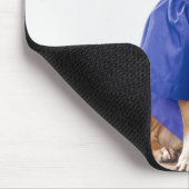 Chihuahua Hund mit Abschluss-Uniform, Studio Mousepad (Ecke)
