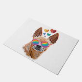 Chihuahua Hund mit Herz-Valentinstag-Wurf-Pi Fußmatte (Schrägansicht)