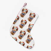 Chihuahua Hund mit HerzValentinstag Kleiner Weihnachtsstrumpf (Vorderansicht (hängend))