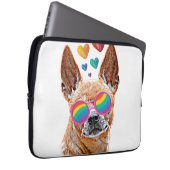 Chihuahua Hund mit HerzValentinstag Laptopschutzhülle (Vorne Rechts)